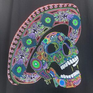 Thessh Colorful Suagr Skull Graphic Women's Muscle Tee